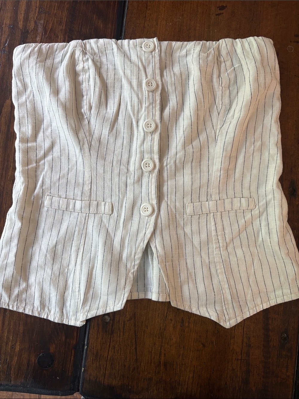 wild fable Cream Pinstripe strapless top